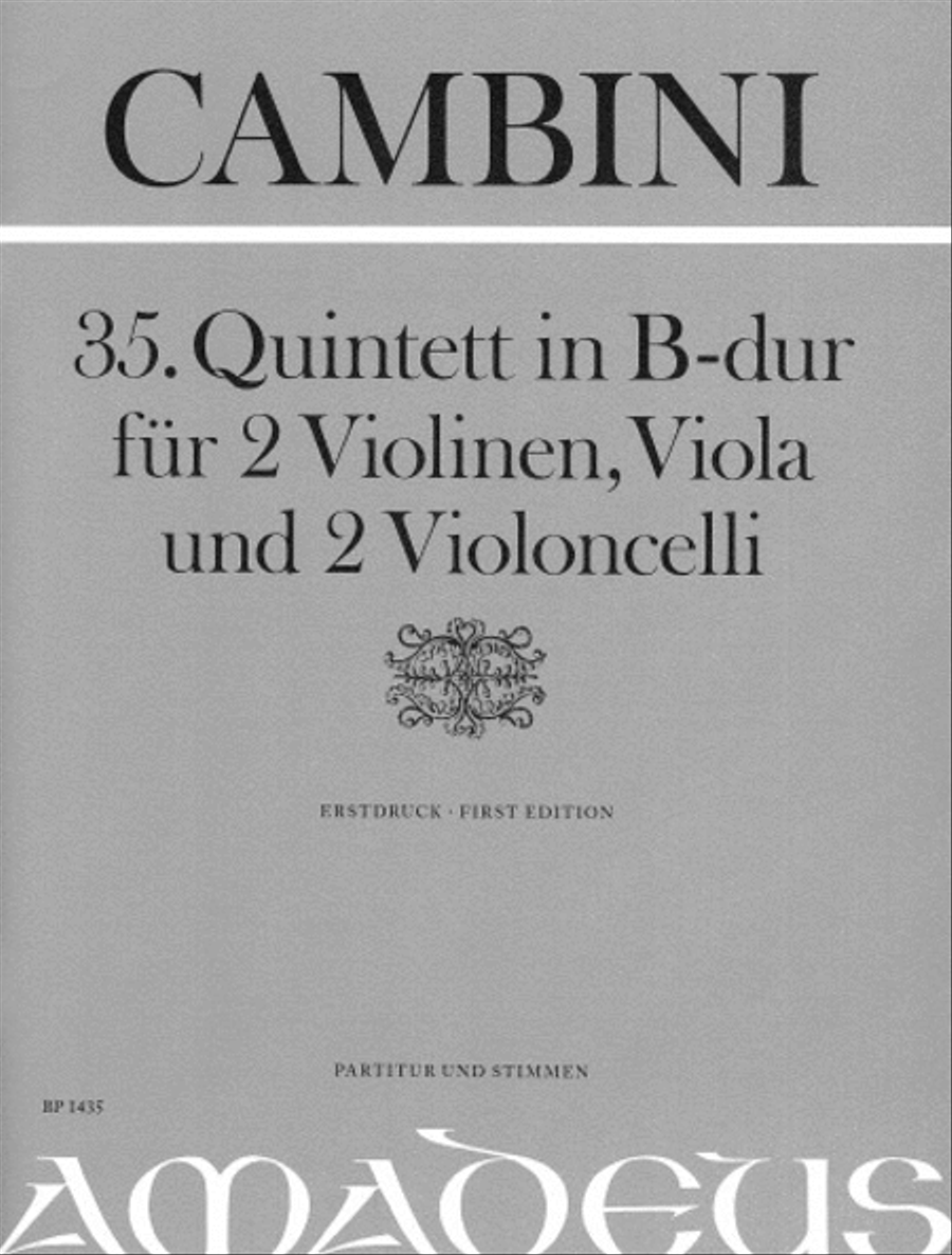 Quintet No. 35 in B flat Major Cello scores gallery preview page 1