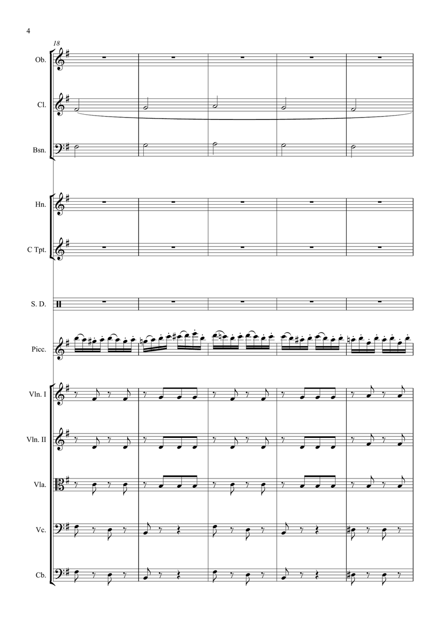 Le Merle Blanc - Polca Fantaisie op.161 for piccolo and orchestra Chamber Orchestra scores gallery preview page 6