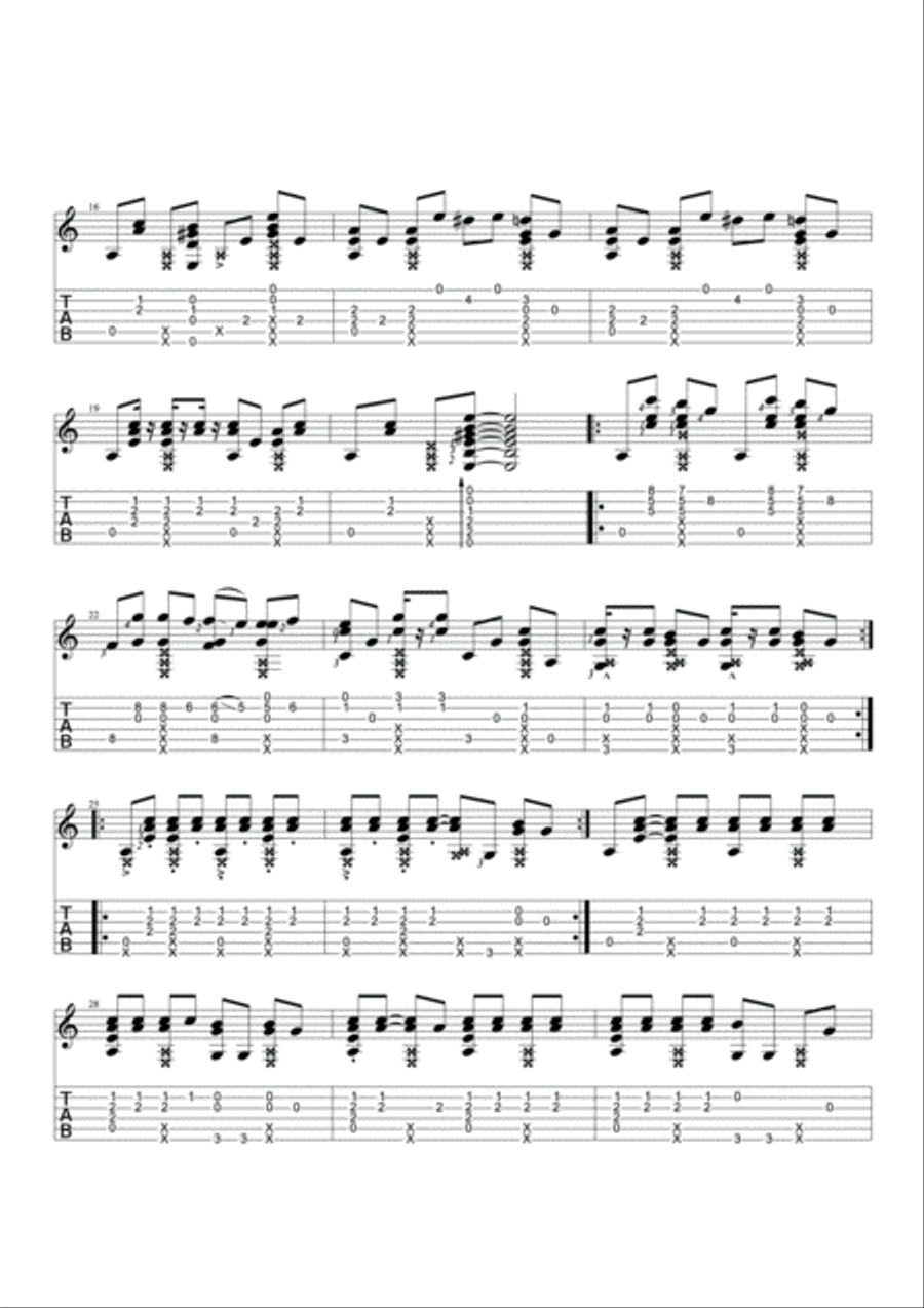 Poker Face Guitar Tablature scores gallery preview page 2