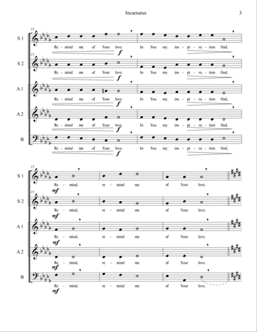 Incarnatus - SSAAB 3-Part scores gallery preview page 3