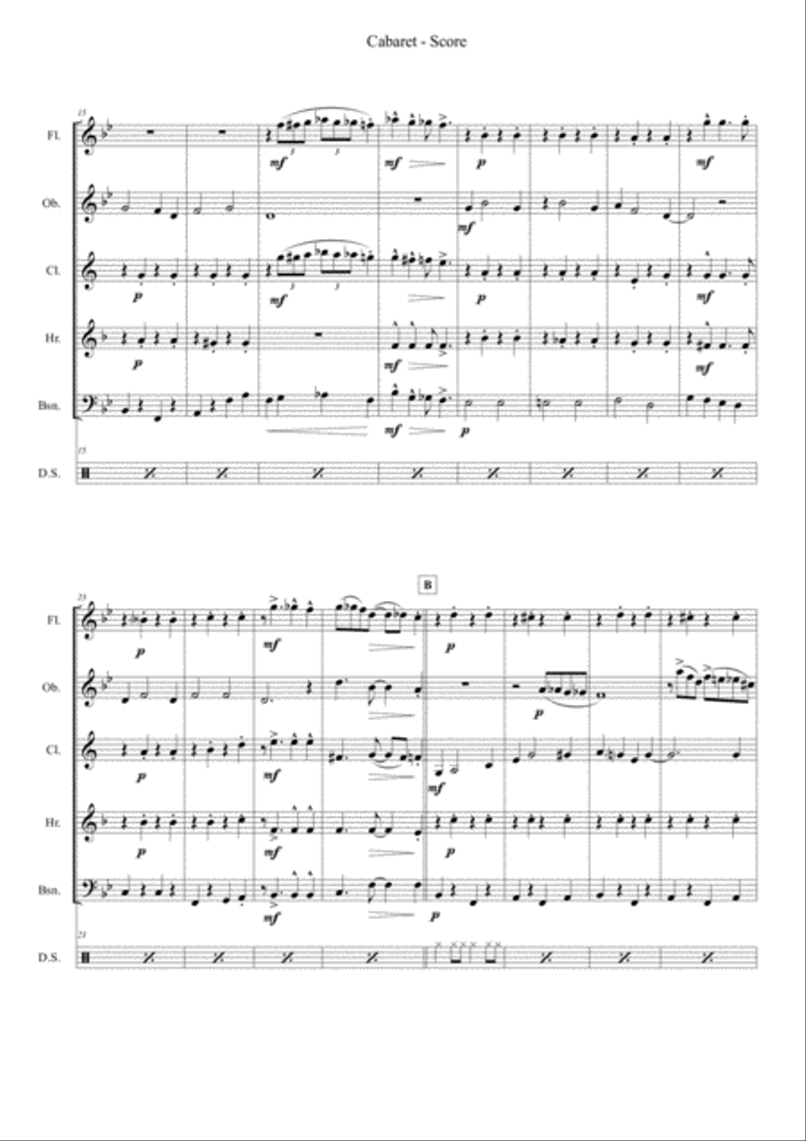 Cabaret Woodwind Quintet scores gallery preview page 3