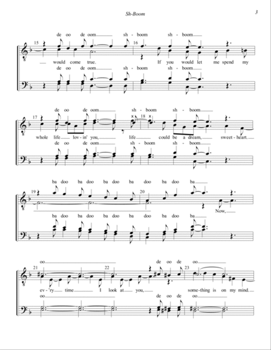 Sh-Boom (Life Could Be a Dream) (arr. Dave Briner) TTBB scores gallery preview page 3