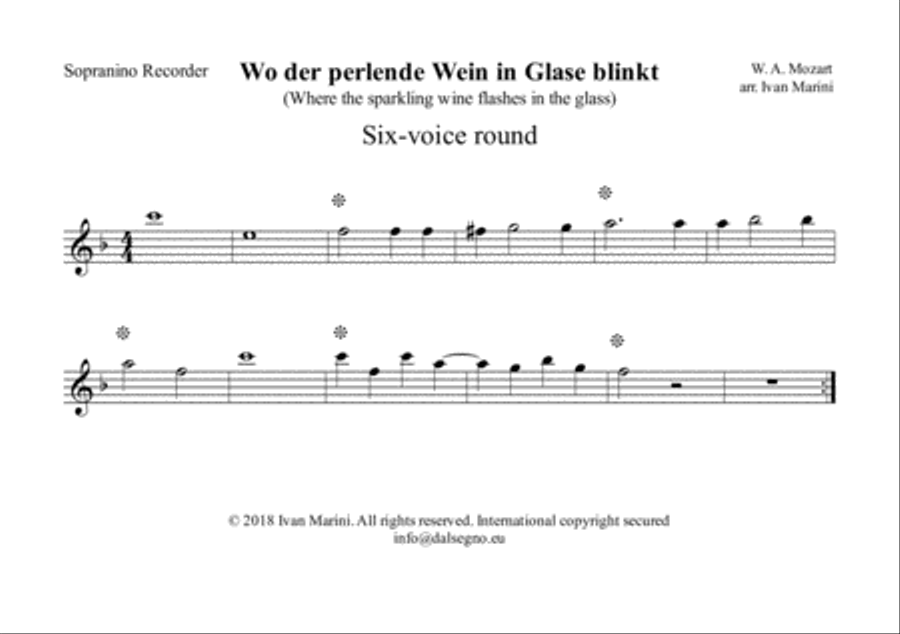 Wo der perlende Wein... (Mozart) - Every combination of Winds Concert Band scores gallery preview page 2