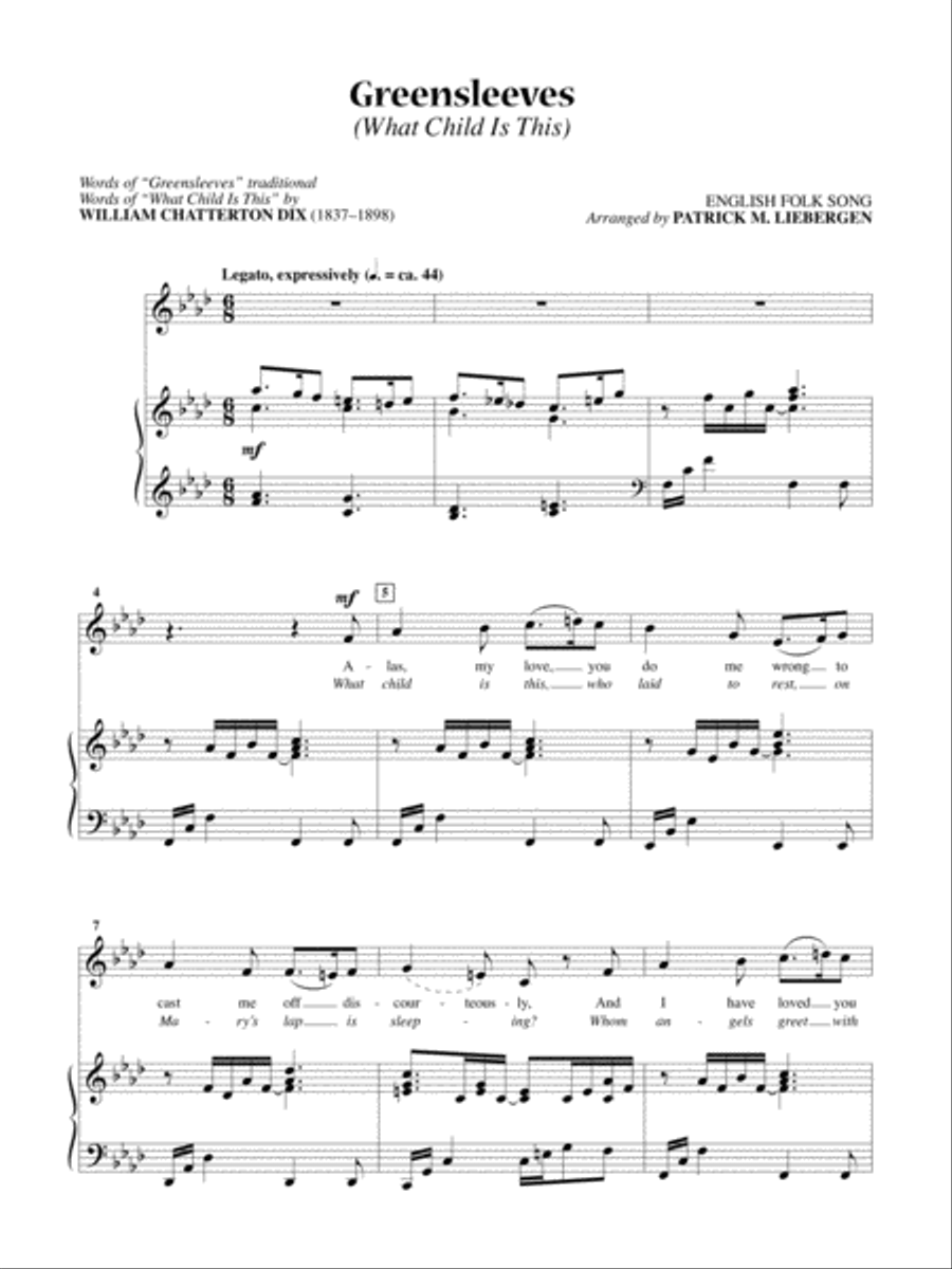 Greensleeves (What Child Is This) [Medium Voice] Medium Voice scores gallery preview page 1