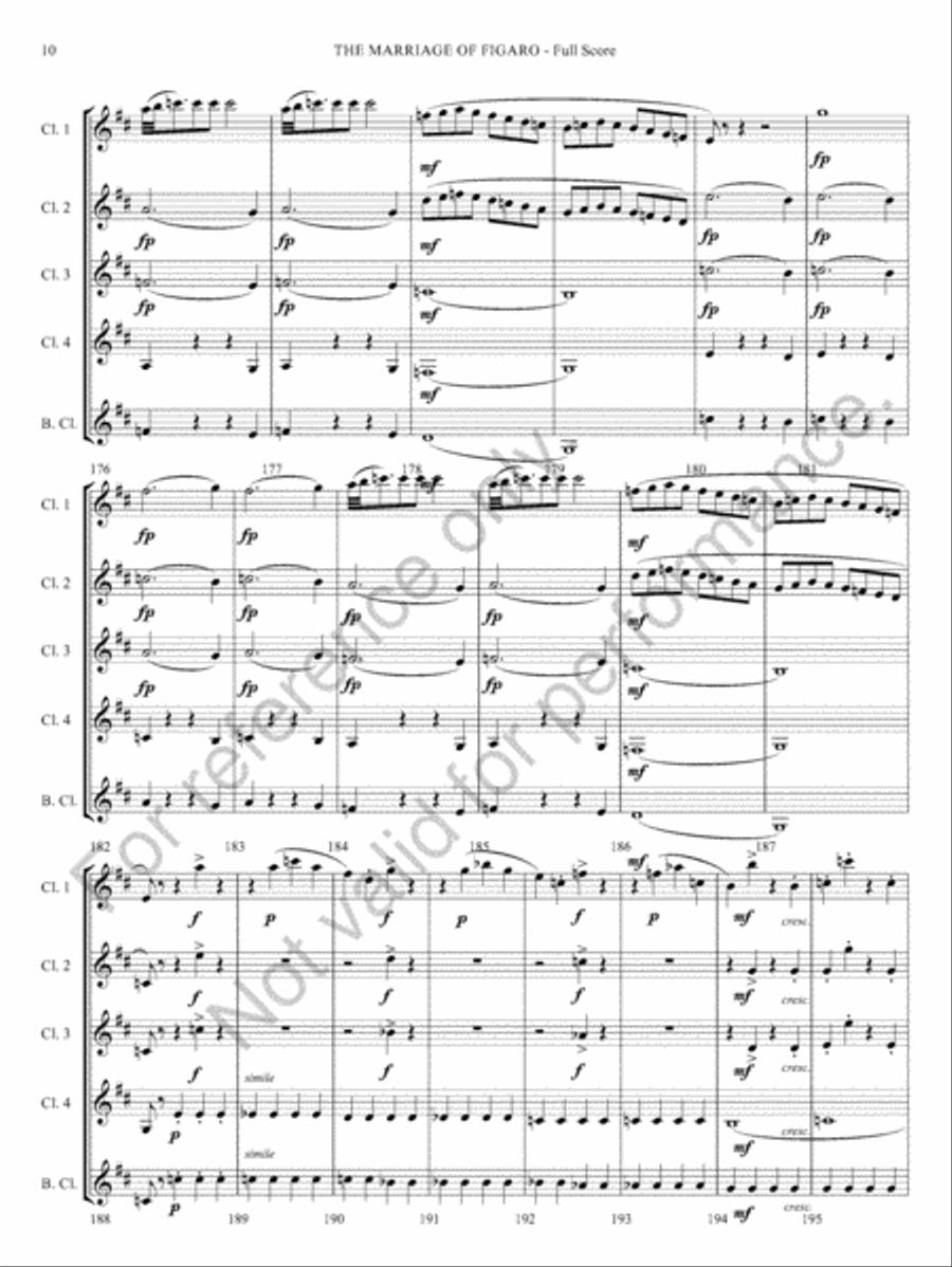 The Marriage Of Figaro The Marriage Of Figaro Clarinet Quintet scores gallery preview page 12