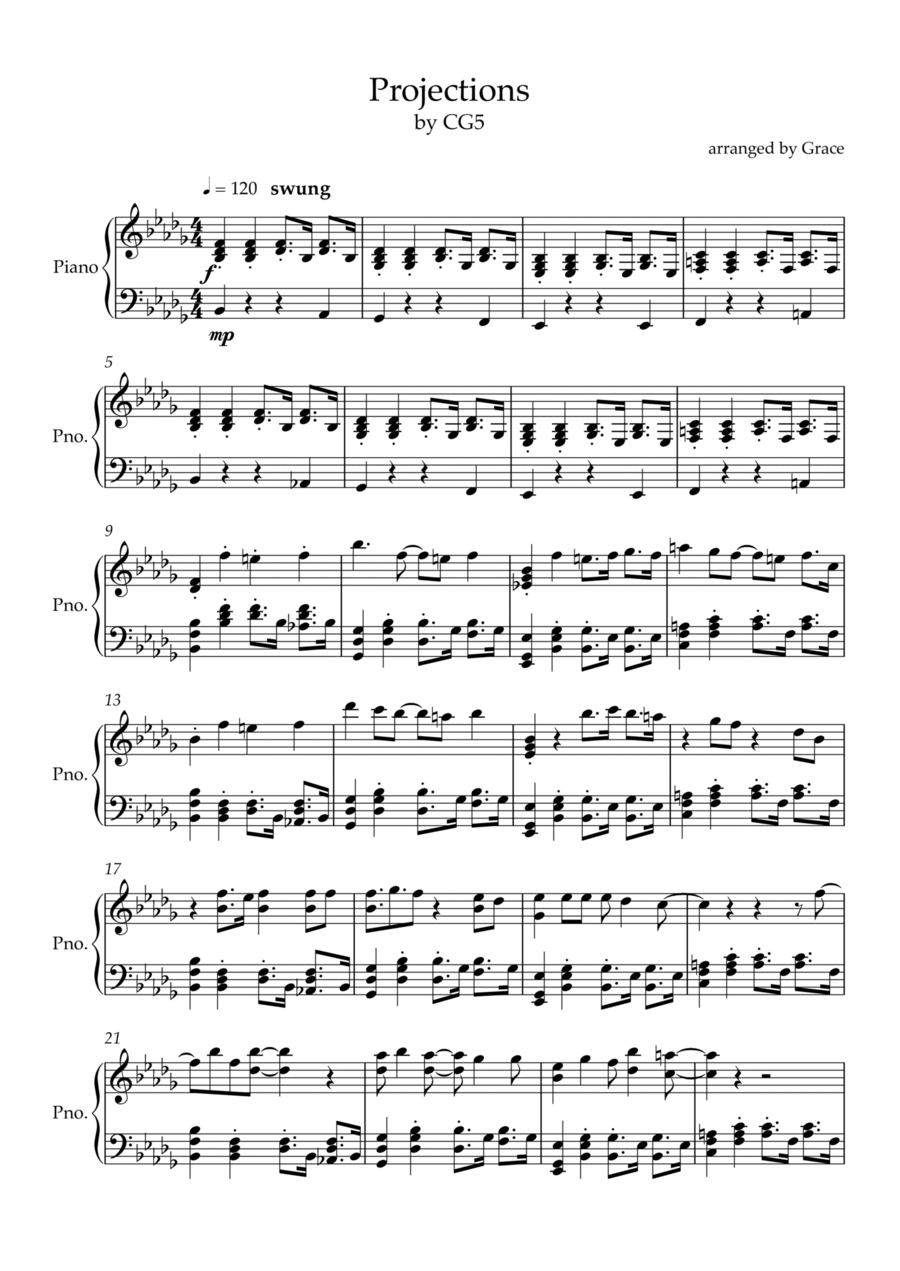Projections Piano Solo scores gallery preview page 1