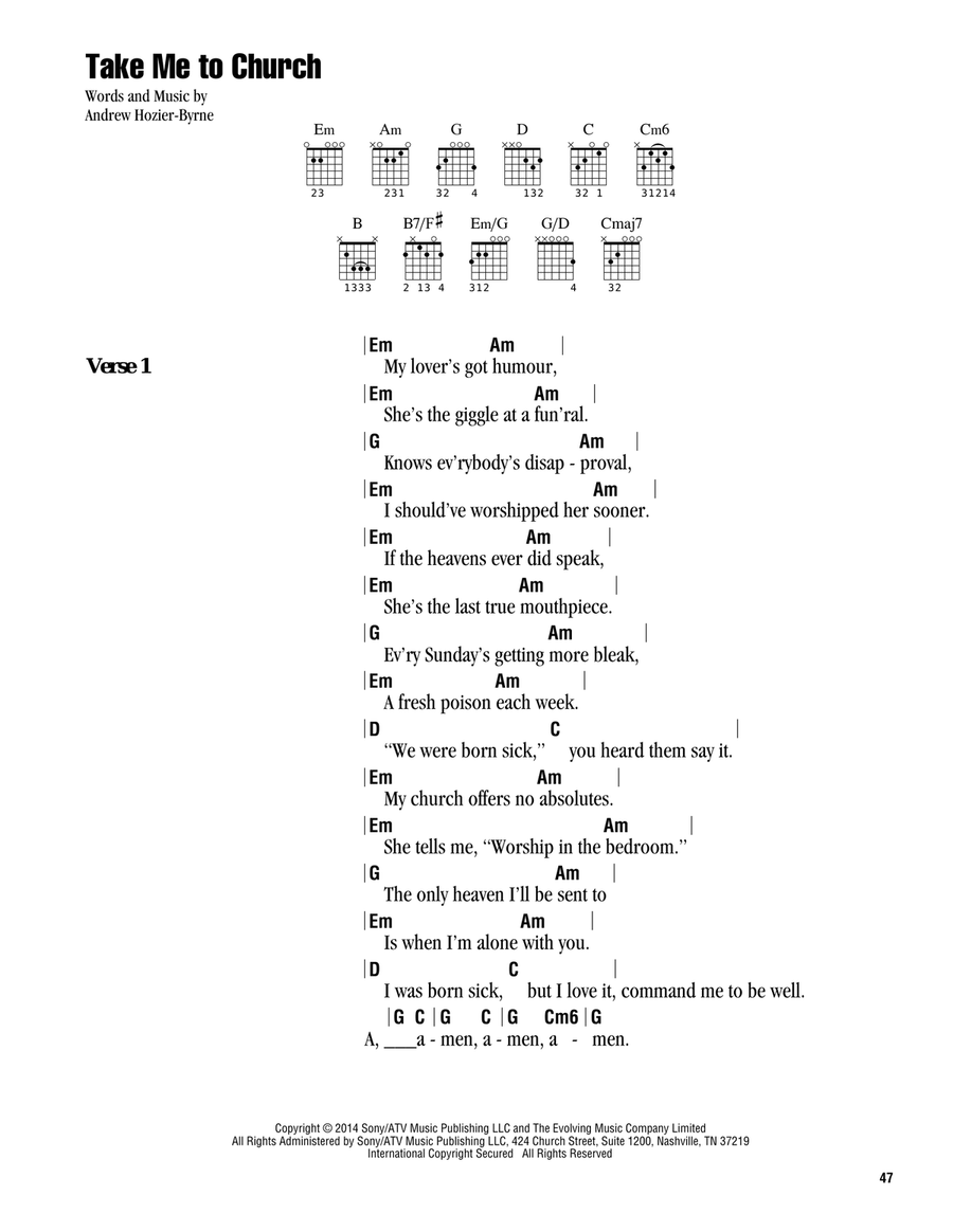 Take Me To Church Acoustic Guitar scores gallery preview page 1