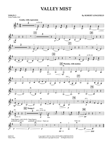 Valley Mist - Violin 3 (Viola Treble Clef)