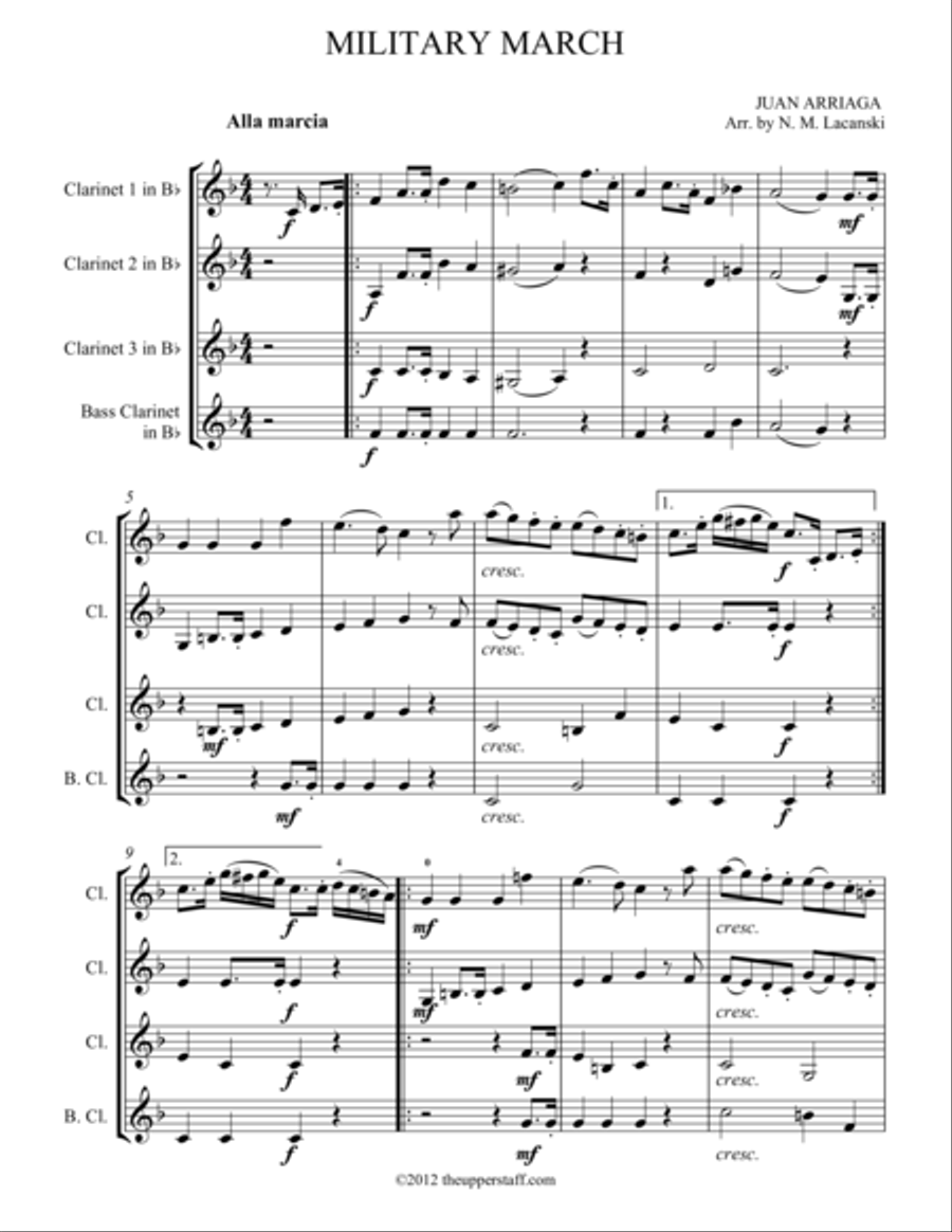 Military March Woodwind Quartet scores gallery preview page 1