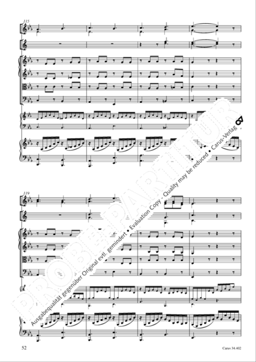 Concerto grosso for cembalo or piano Horn scores gallery preview page 53