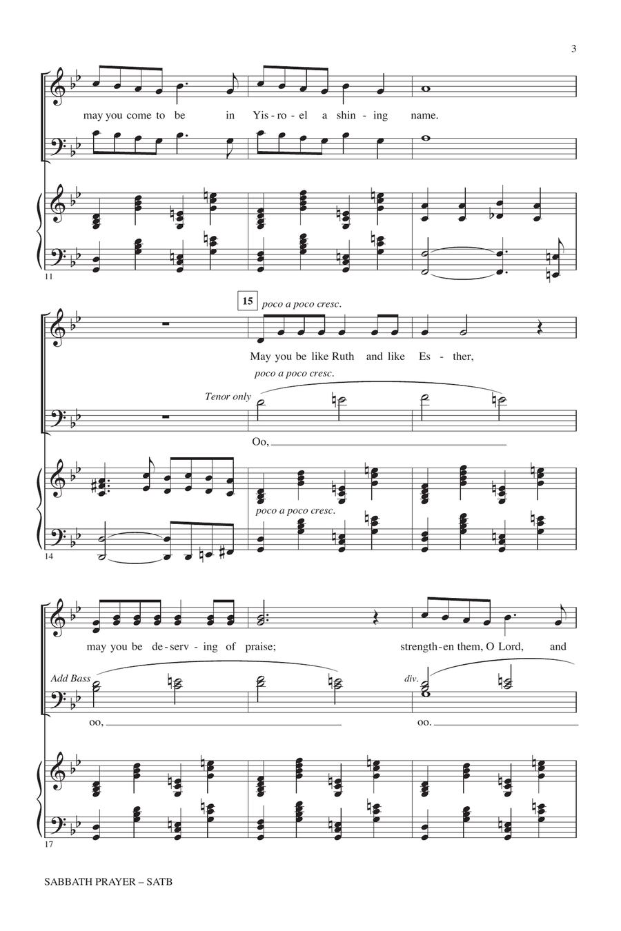 Sabbath Prayer (from Fiddler On The Roof) 4-Part scores gallery preview page 2