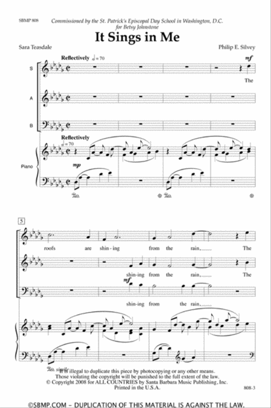 It Sings in Me - SAB Octavo 3-Part scores gallery preview page 2