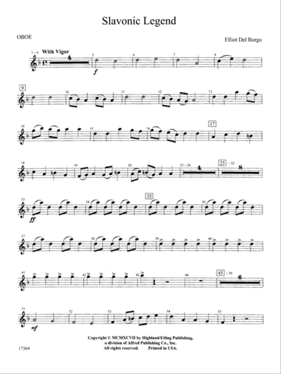 Slavonic Legend: Oboe Full Orchestra scores gallery preview page 1