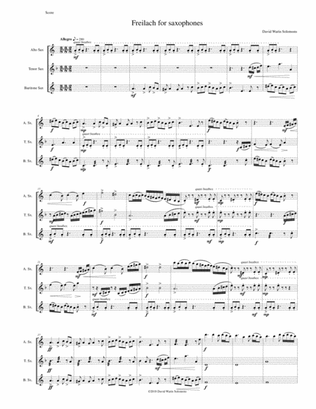 Freilach for alto, tenor and baritone saxophones