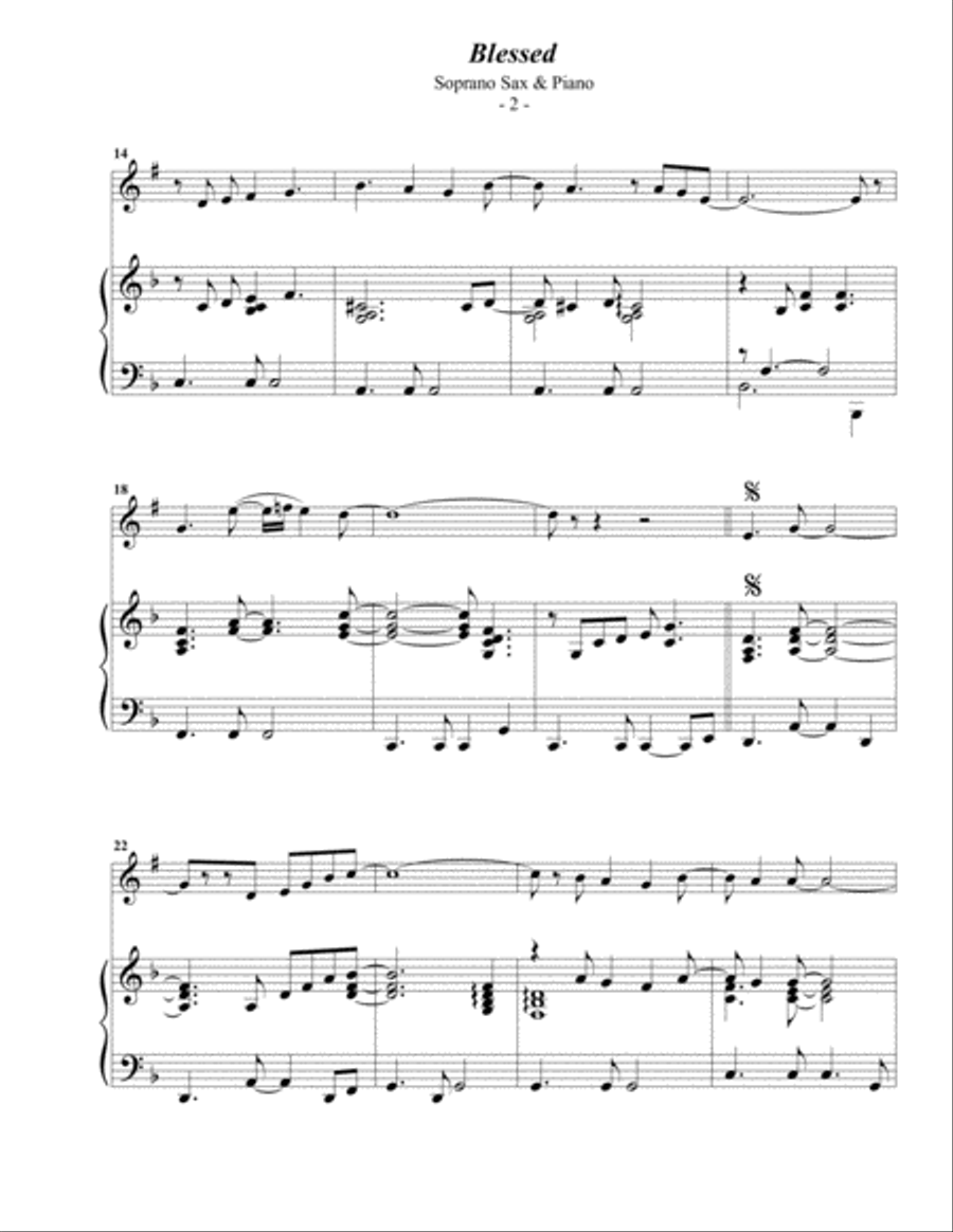 Blessed Soprano Saxophone scores gallery preview page 2
