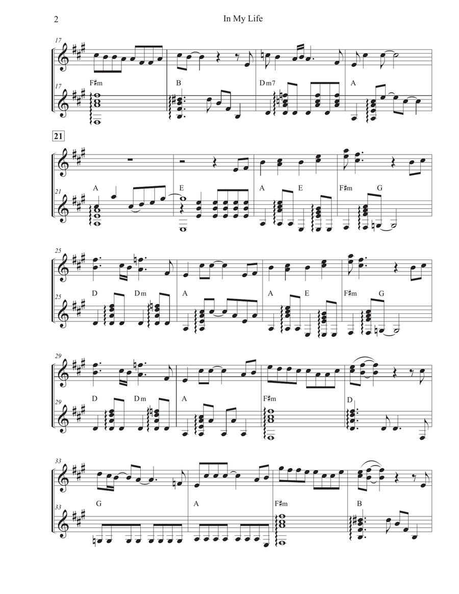 In My Life In My Life String Duet scores gallery preview page 2