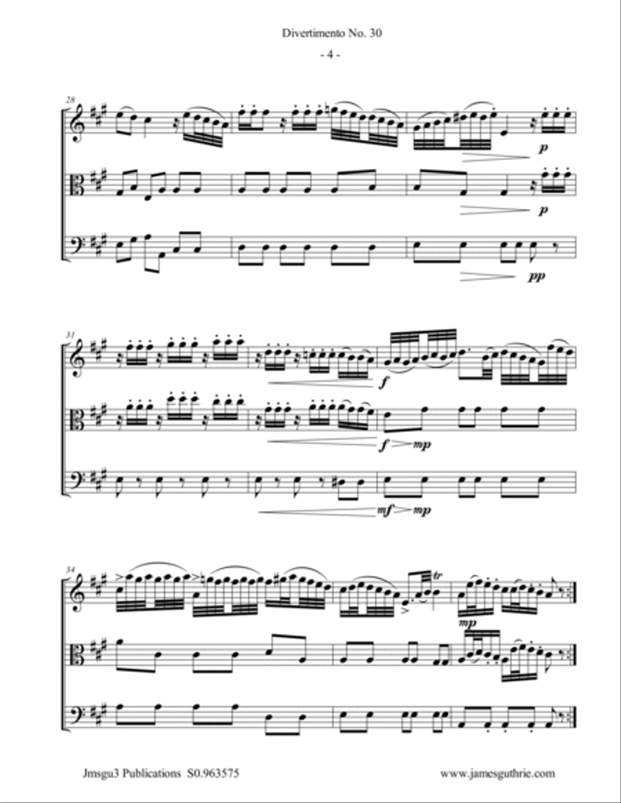 Haydn: Two String Trios String Trio scores gallery preview page 4