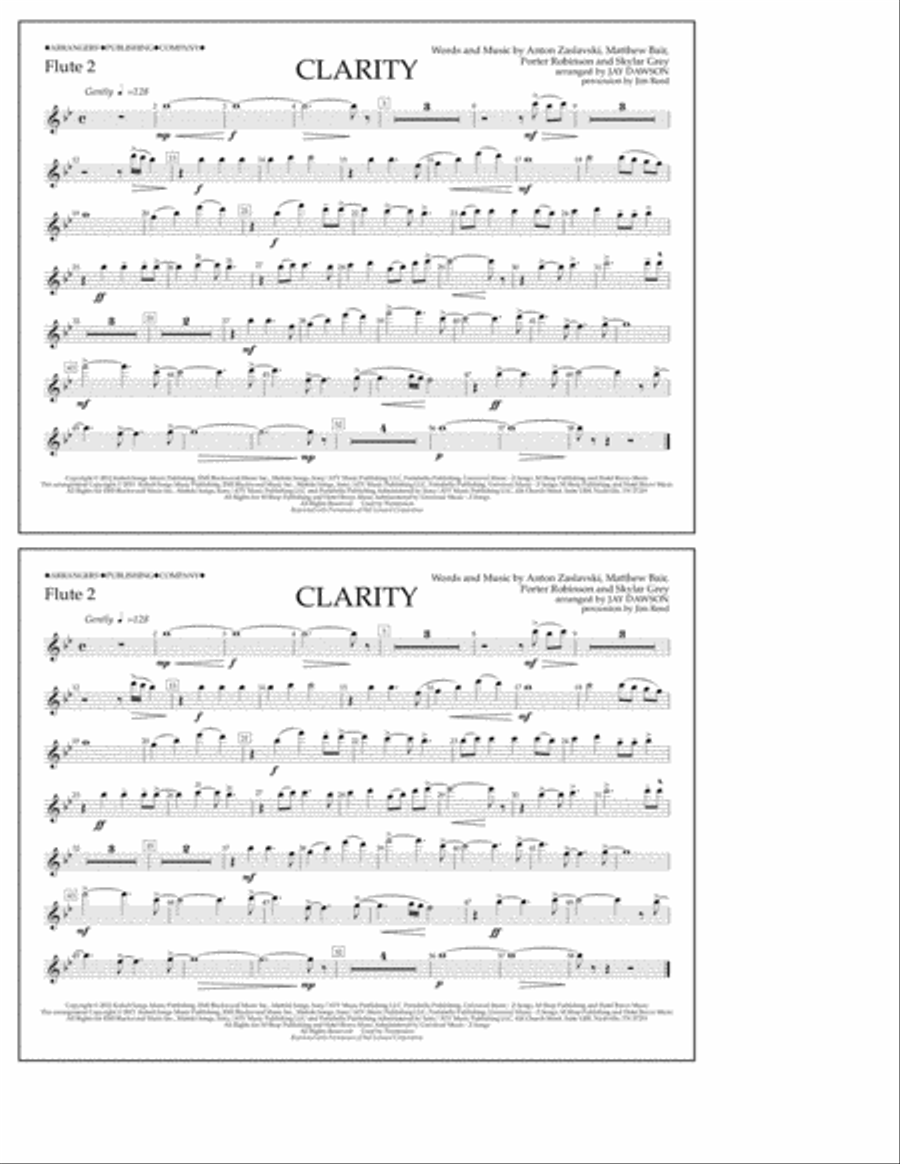Clarity - Flute 2 Marching Band scores gallery preview page 1