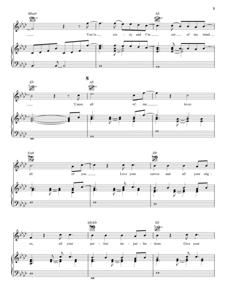 All Of Me by John Legend Piano, Vocal, Guitar - Digital Sheet Music