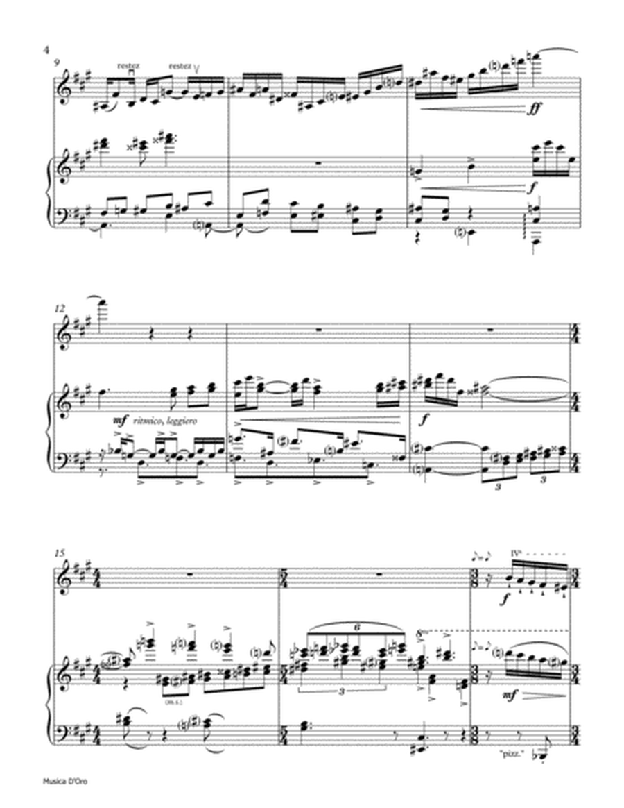[Suben] Rhapsody No. 5 for Violin and Orchestra "Musica d'Oro" (Piano Reduction)