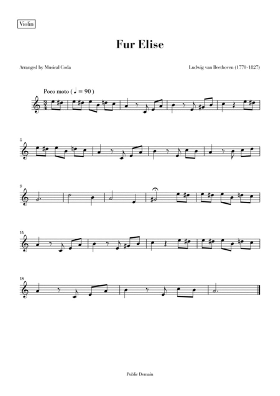 Fur Elise - Violin & Violoncello String Duet scores gallery preview page 2