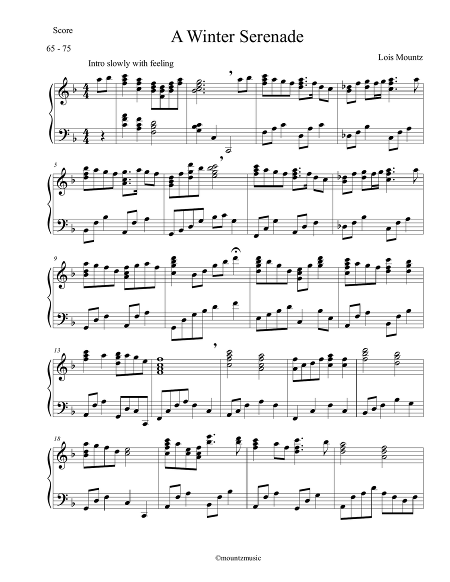 A Winter Serenade for Piano/Keyboard Piano Method scores gallery preview page 1