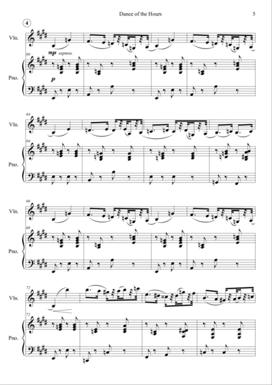 Dance of the Hours Dance of the Hours Violin Solo scores gallery preview page 5