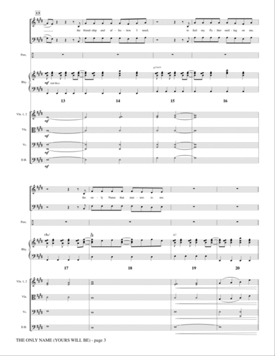 The Only Name (Yours Will Be) - Full Score Choir scores gallery preview page 3