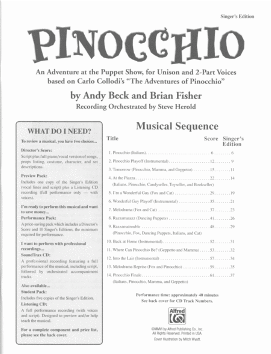 Pinocchio - Director's Score Unison Choir scores gallery preview page 2