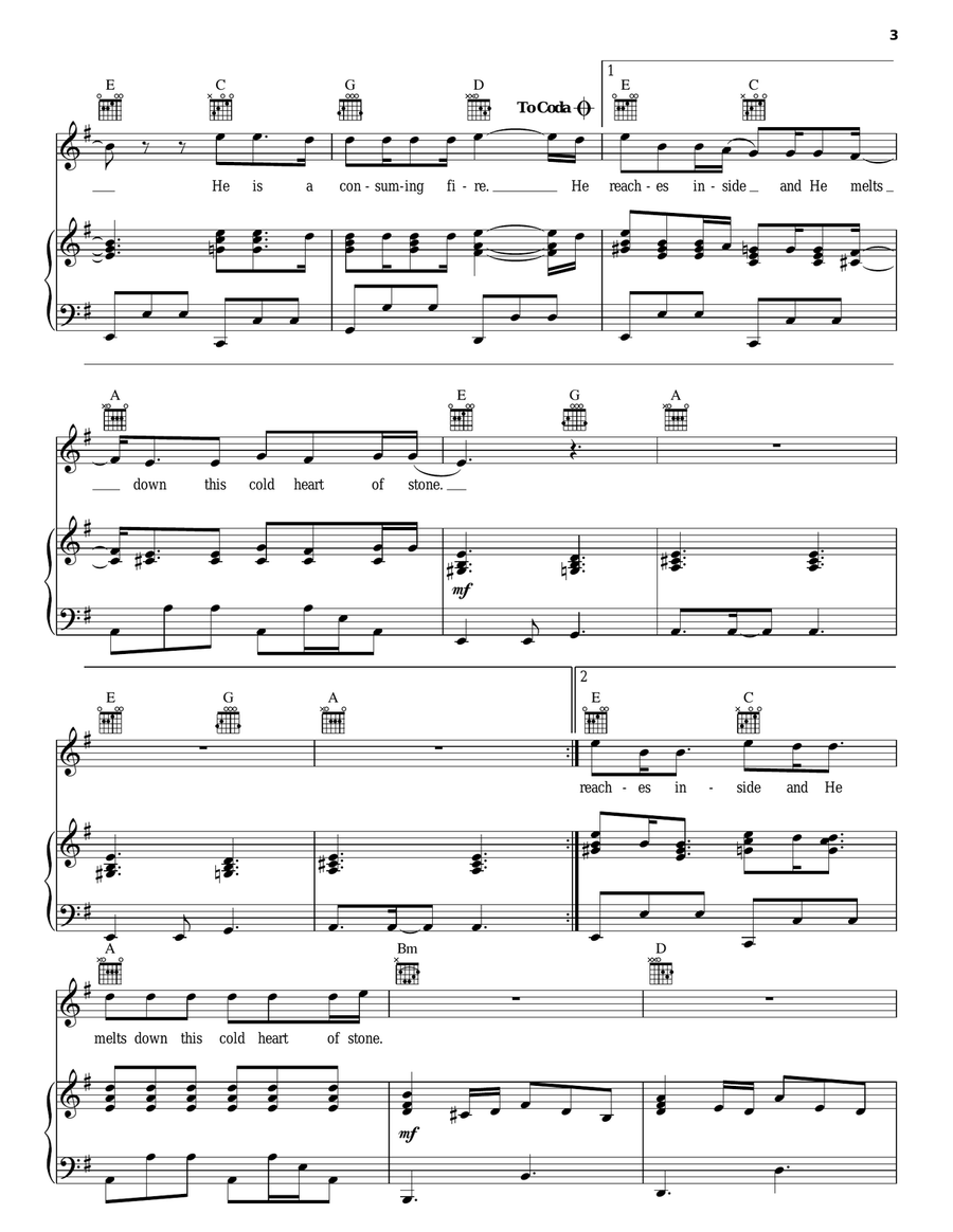 Consuming Fire Piano, Vocal, Guitar scores gallery preview page 3