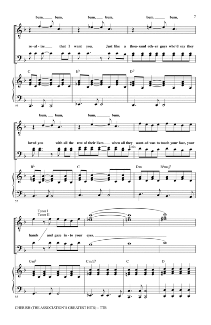 Cherish (The Association's Greatest Hits) TTBB scores gallery preview page 6