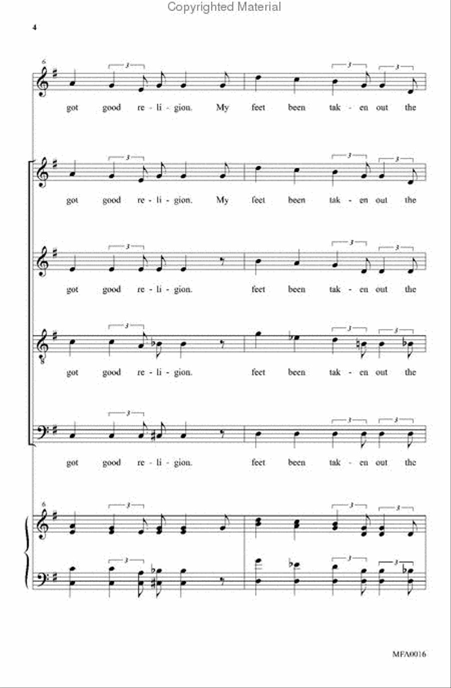 So Glad I Got Good Religion 4-Part scores gallery preview page 4