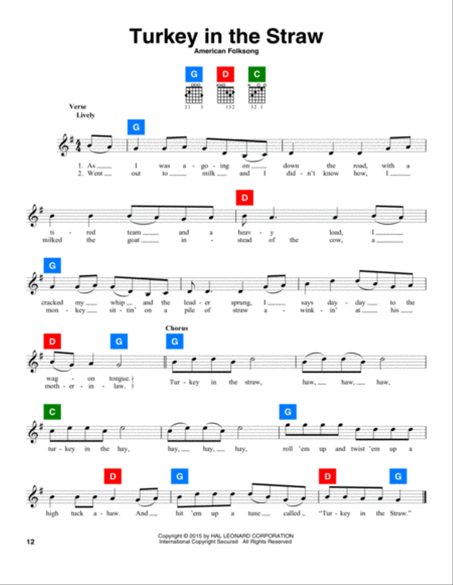 Turkey In The Straw School and Community scores gallery preview page 1