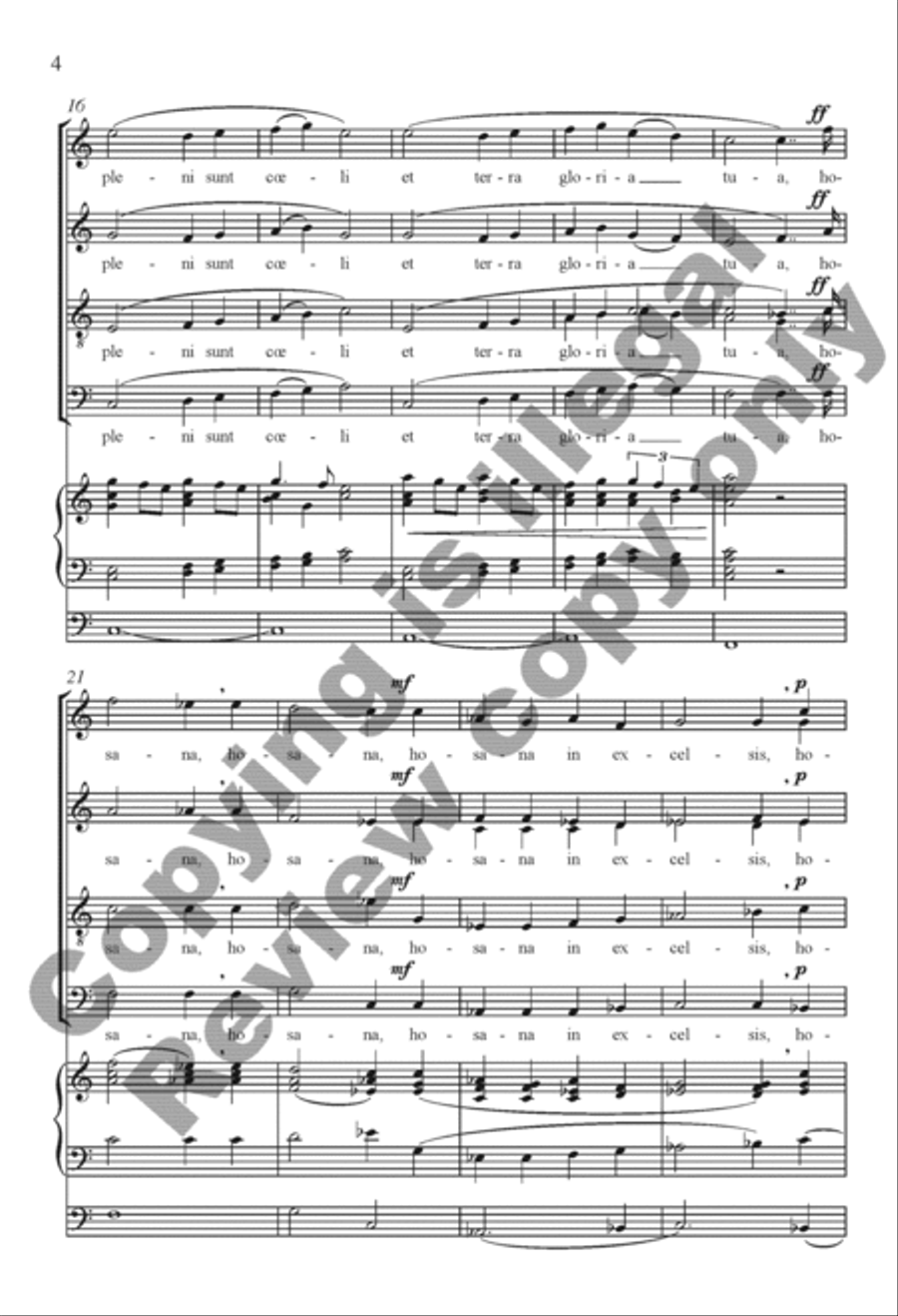 Sanctus et Benedictus from Missa Brevis 4-Part scores gallery preview page 11