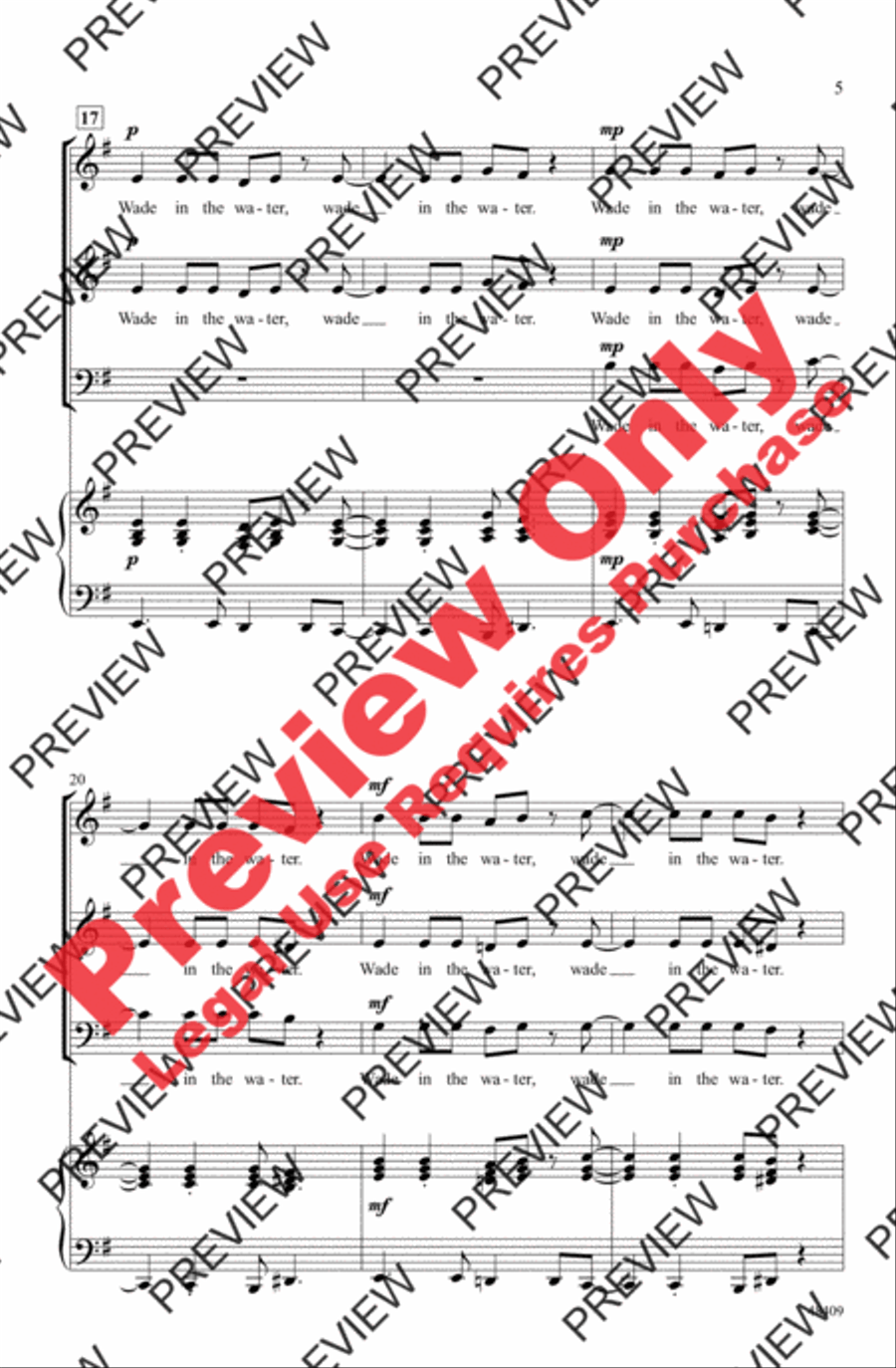 Wade in the Water Wade in the Water 3-Part scores gallery preview page 5