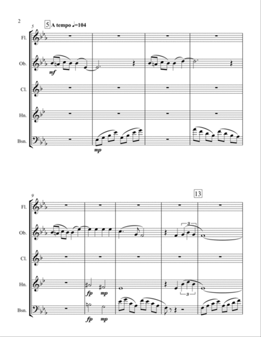 Some Enchanted Evening Woodwind Quintet scores gallery preview page 2