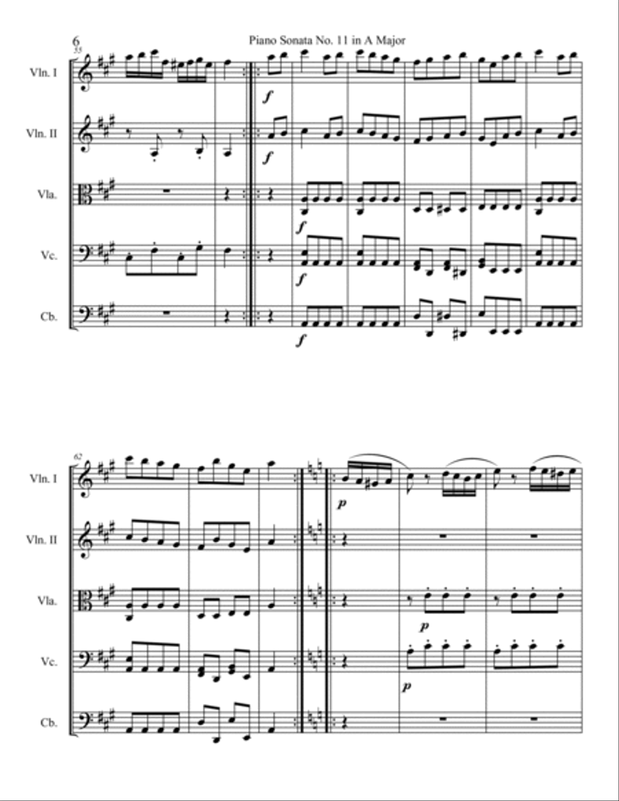 Rondo alla Turca (Turkish March) String Orchestra scores gallery preview page 6