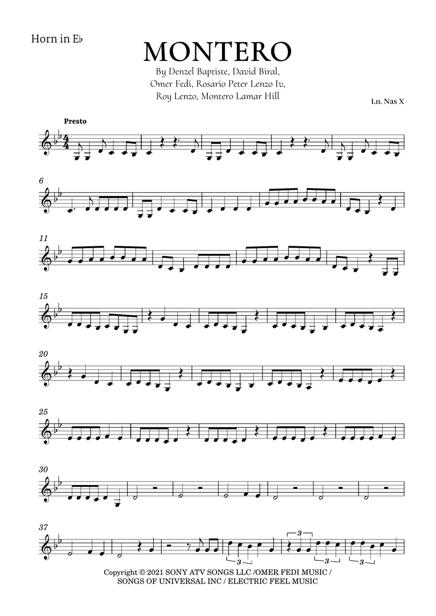 Montero Horn Solo scores gallery preview page 2
