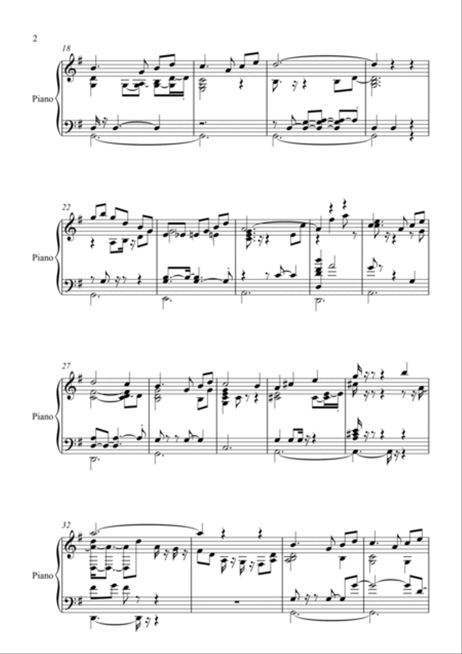 Valsa da Rainha da Borborema (piano) Easy Piano scores gallery preview page 2