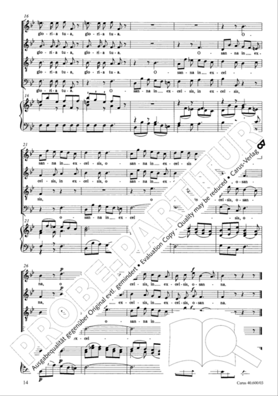 Missa brevis Sti. Joannis de Deo (Kleine Orgelsolomesse) 4-Part scores gallery preview page 19