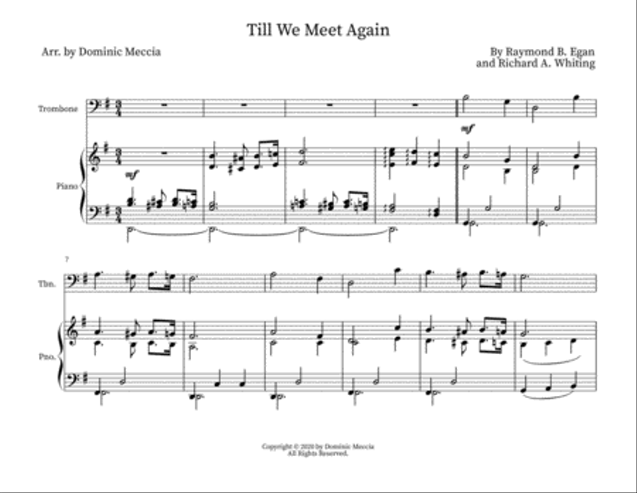 Till We Meet Again Piano scores gallery preview page 1