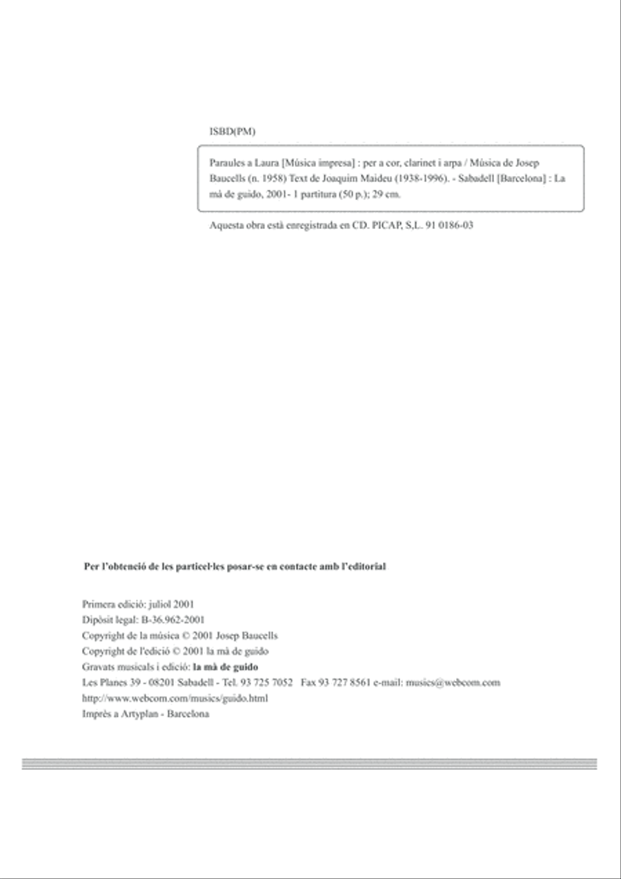 Paraules a Laura Paraules a Laura 4-Part scores gallery preview page 4