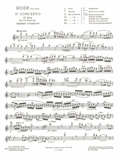 Premier Solos Concertos Classiques - Concerto No. 7, Solo No. 1