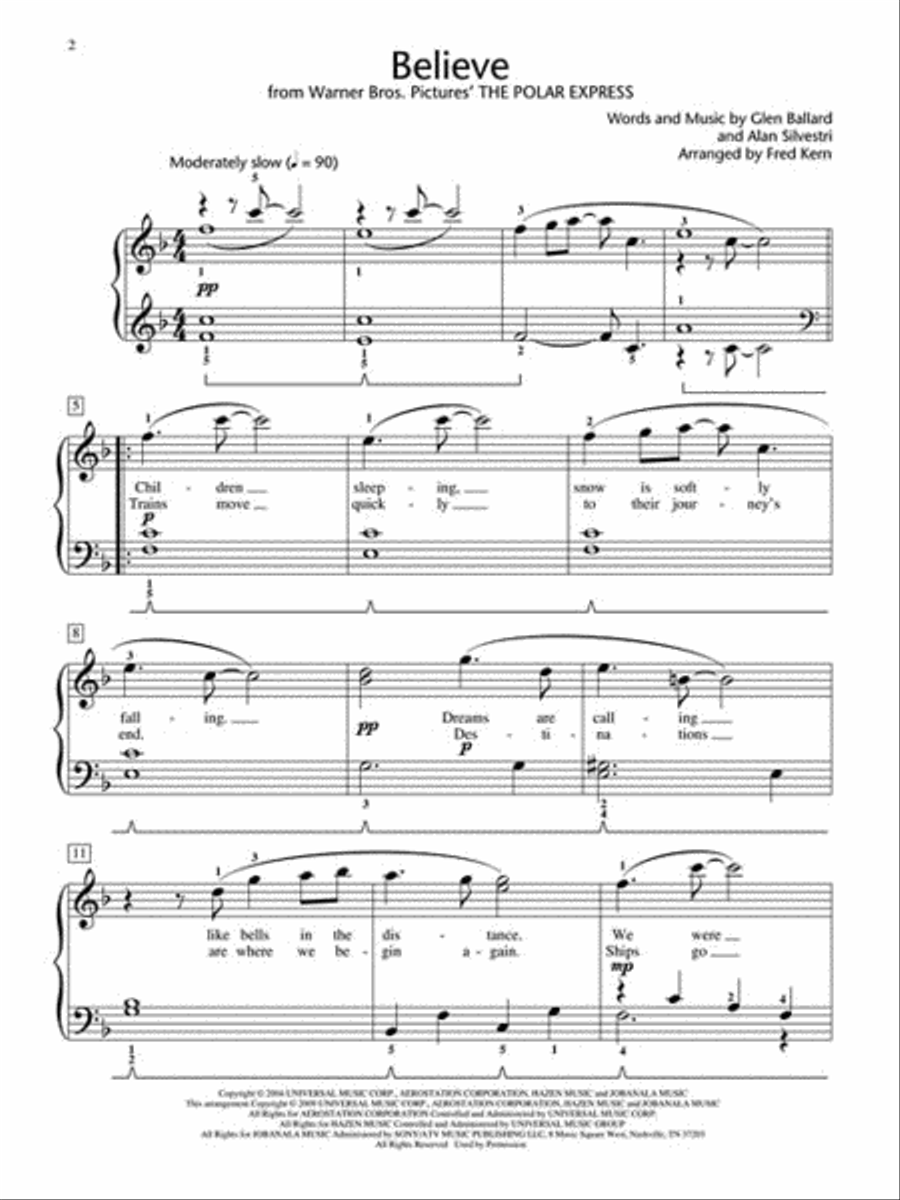 Believe (from The Polar Express) Piano Method scores gallery preview page 3