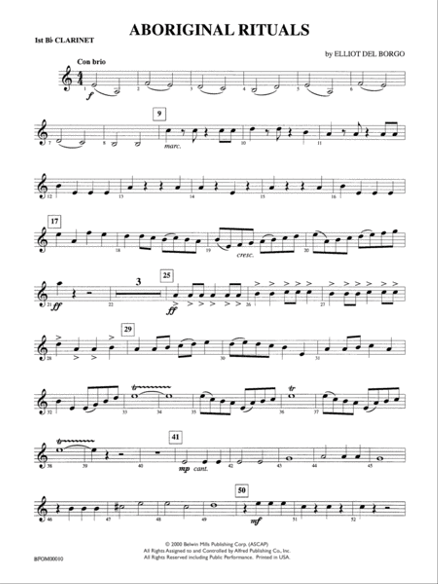 Aboriginal Rituals: 1st B-flat Clarinet Full Orchestra scores gallery preview page 1