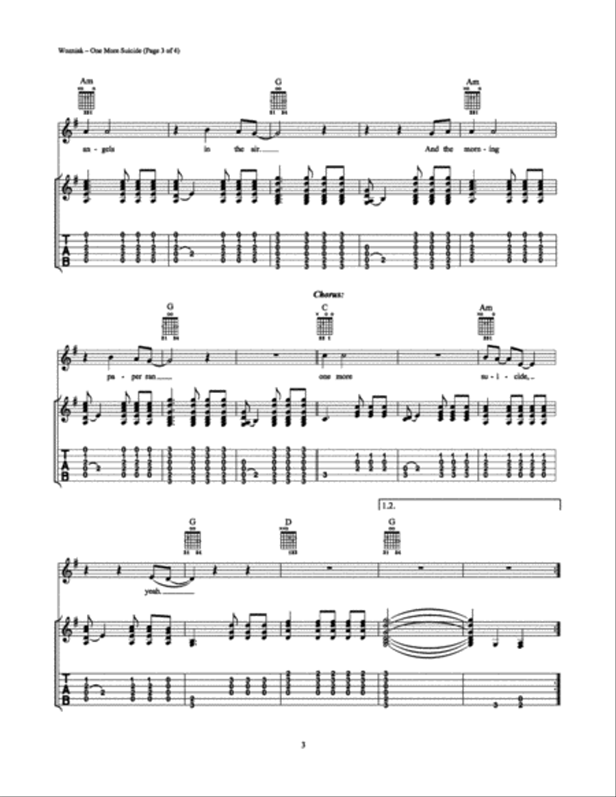 One More Suicide Electric Guitar scores gallery preview page 3