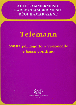 Book cover for Sonata per fagotto o violoncello e basso continu