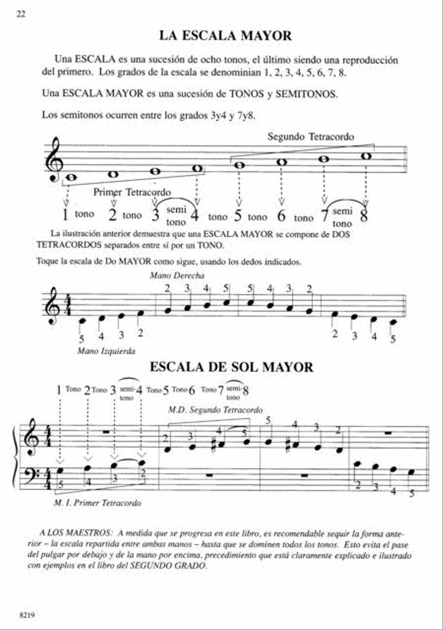 John Thompson's Modern Course for the Piano (Curso Moderno) – First Grade, Part 1 (Spanish) Piano Method scores gallery preview page 2