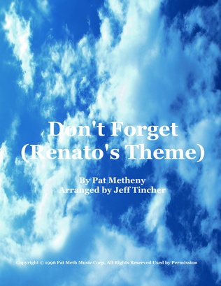 Book cover for Don't Forget (renato's Theme)