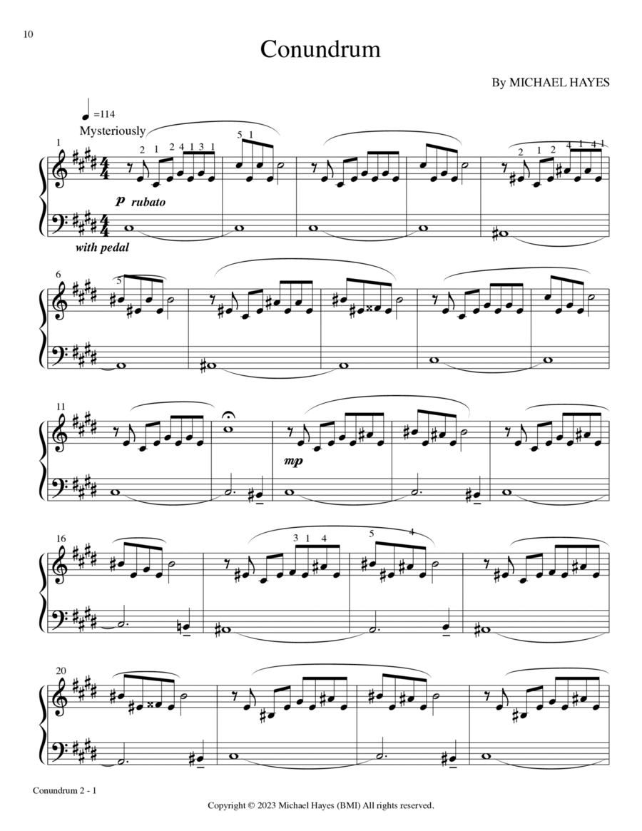 Conundrum - From 24 Short Piano Pieces in All Keys Piano Solo scores gallery preview page 1